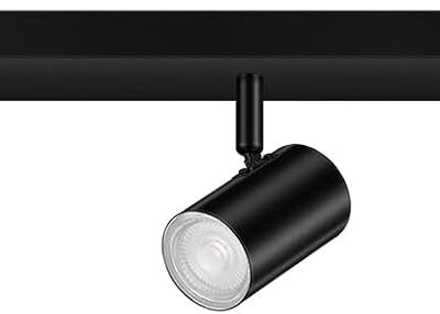 Plug in track lighting, black, 5-light kit, with cord, rotatable.