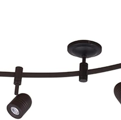 Integrated LED track lighting, oil rubbed bronze, for kitchen, living room.