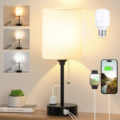 Bedside table lamp, 3 color temps.