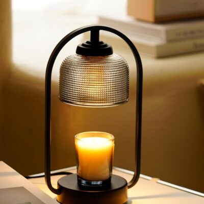 Electric candle heater with timer and dimmer.
