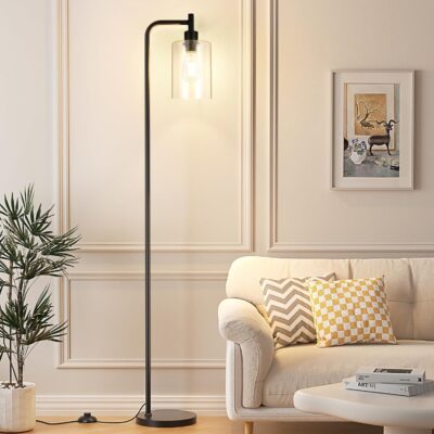 Floor lamp with 3 color temperatures, 60-inch height.
