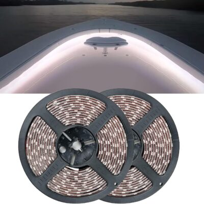 Marine LED strip lights, 12V, white, for boats, kayak, deck, courtesy lights.